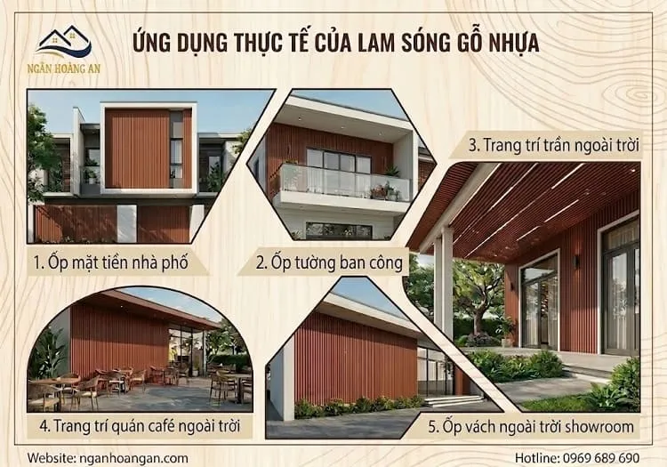Ứng Dụng Của Tấm Ốp Lam Sóng Ngoài Trời Hwood HW211W28 Copper Brown